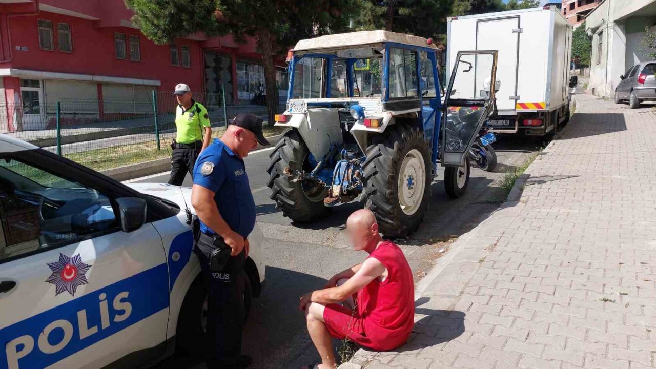 Çaldığı Traktörle Gezerken Yakalandı