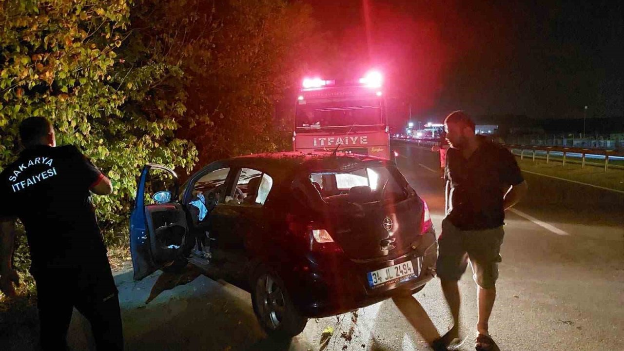 D-140’da Otomobil Şarampole Uçtu: Anne Ve İki Çocuğu Yaralandı