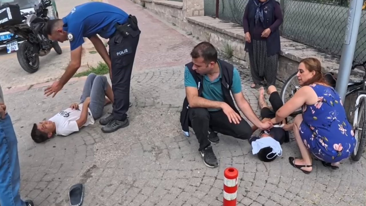 Freni Tutmayan Bisikletle Yokuş Aşağı Savruldular