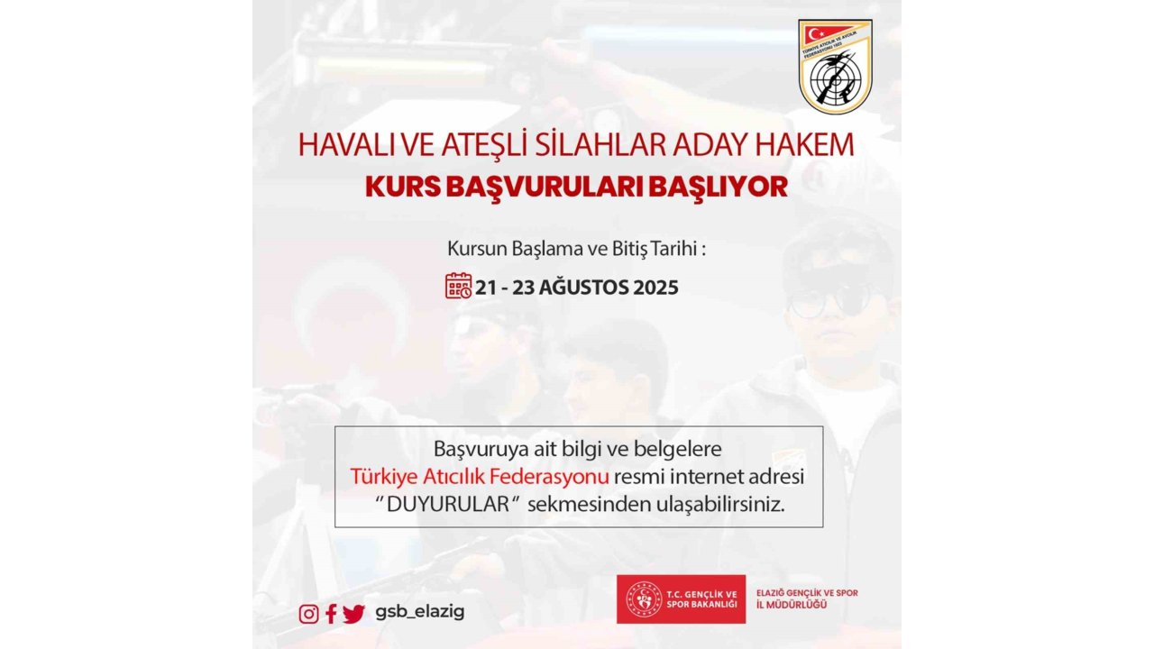 Elazığ’da Aday Hakem Kursu Düzenlenecek