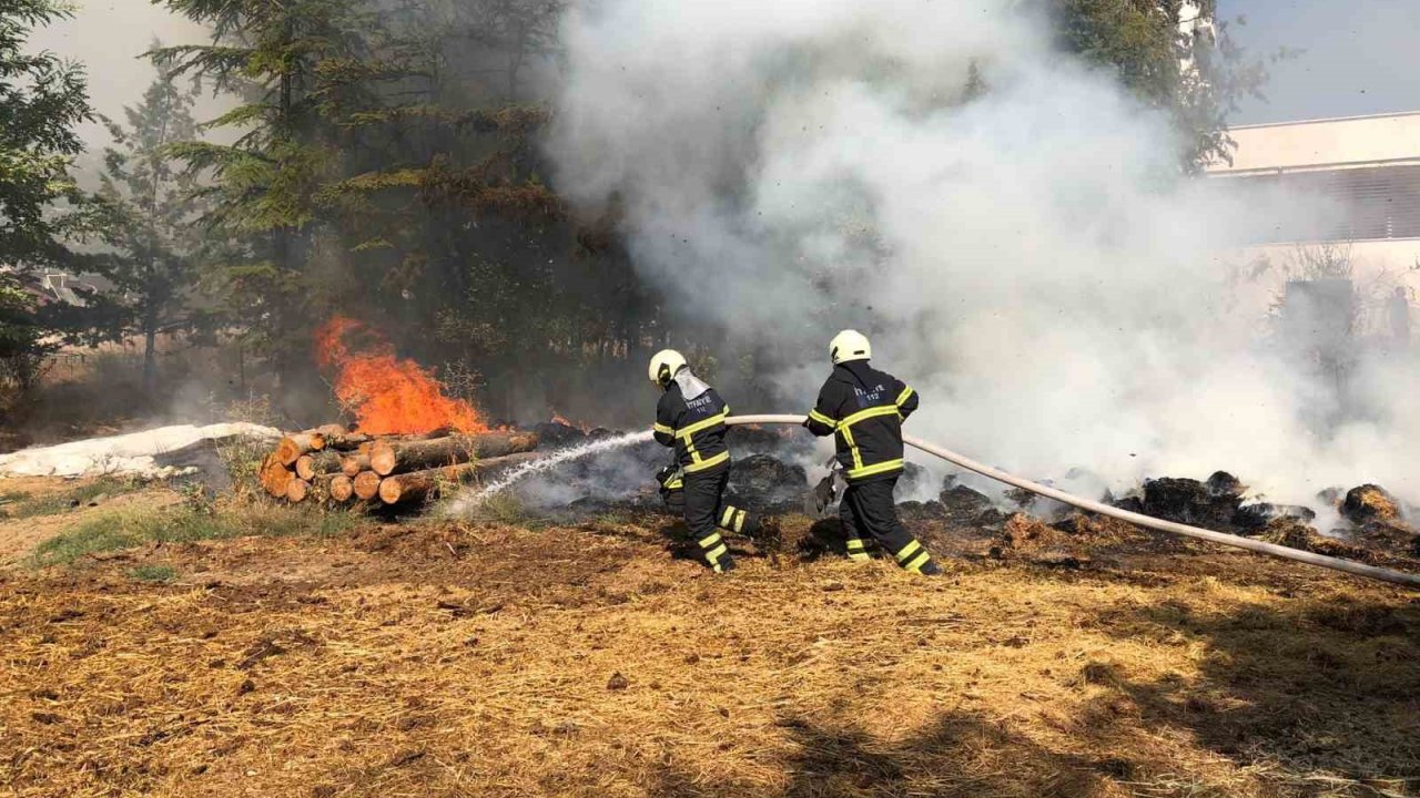 Apartmanın Bahçesinde Korkutan Yangın