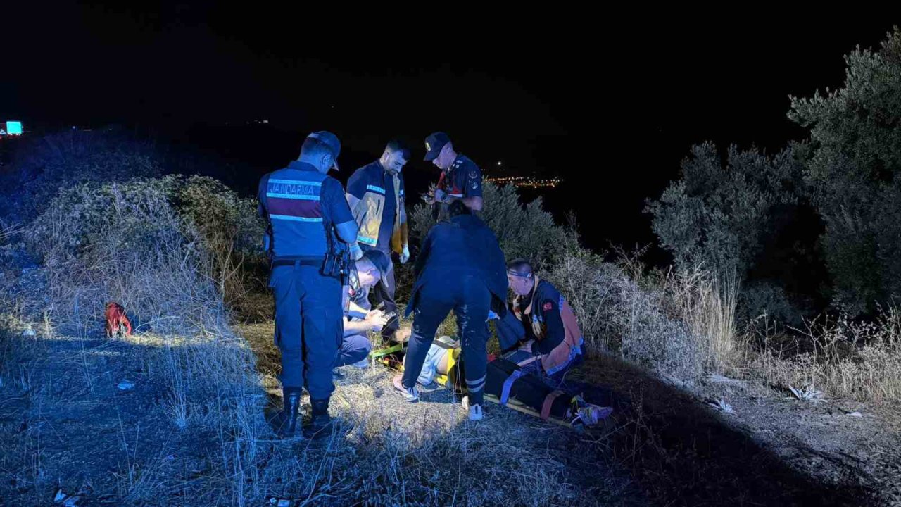Bursa’da Şarampole Yuvarlanan Motosikletin Sürücüsü Yaralandı