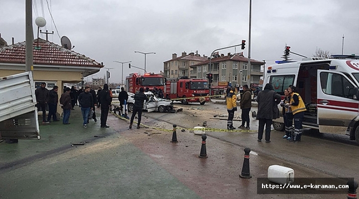 KAZIMKARABEKİR’DE TRAFİK KAZASI 1 ÖLÜ, 6 YARALI
