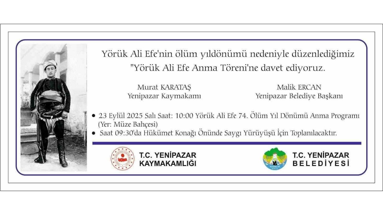 Yenipazar’da Yörük Ali Efe 74. Ölüm Yıl Dönümünde Anılacak