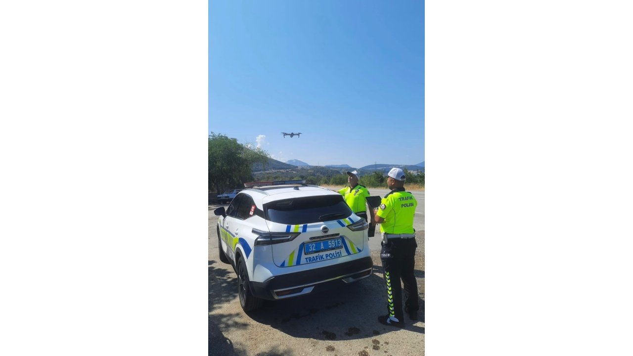 Isparta’da Dron Destekli Trafik Denetimi