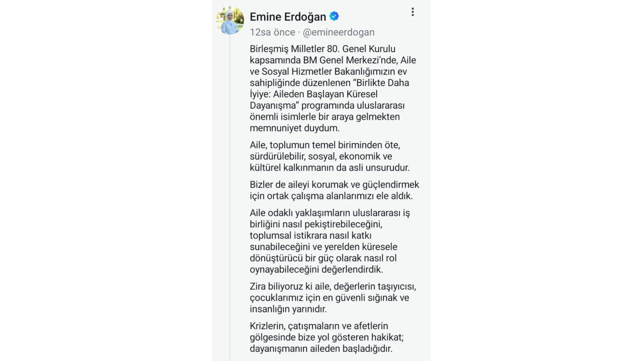 Emine Erdoğan’dan