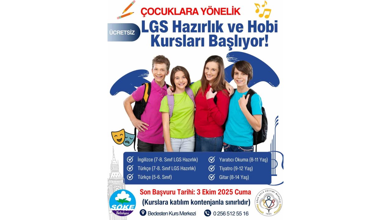 Söke Belediyesi’nden Çocuklara Lgs Hazırlık Ve Hobi Kursları