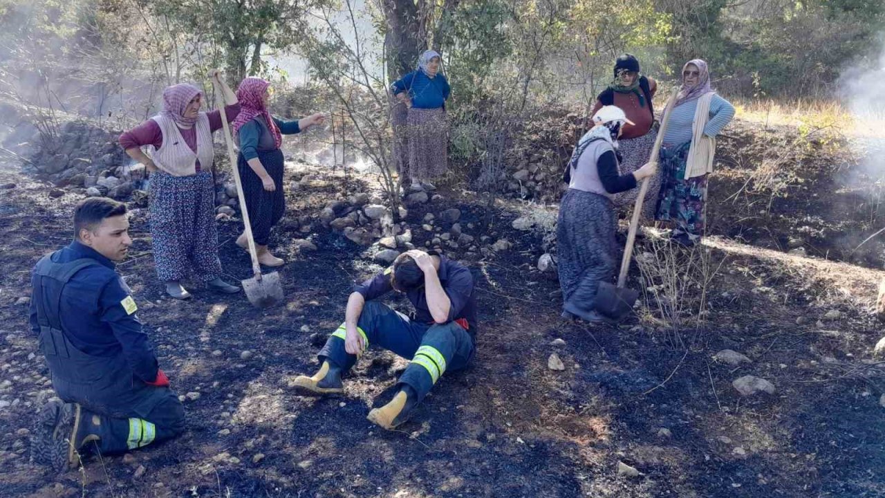 Bozkır’da Kuru Otlarla Kaplı Arazideki Yangın Büyümeden Söndürüldü