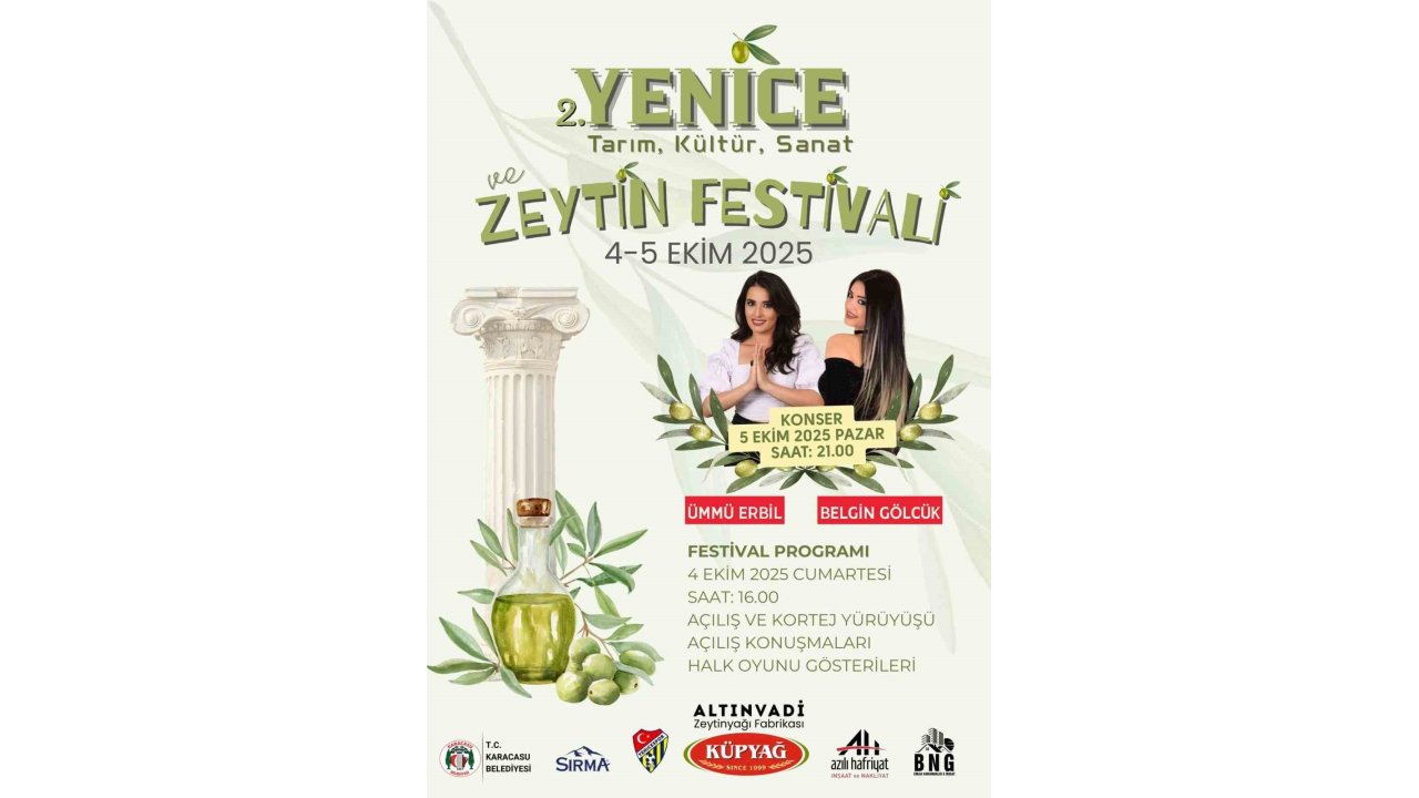 Yenice Tarım, Kültür, Sanat Ve Zeytin Festivali Kapılarını Açıyor