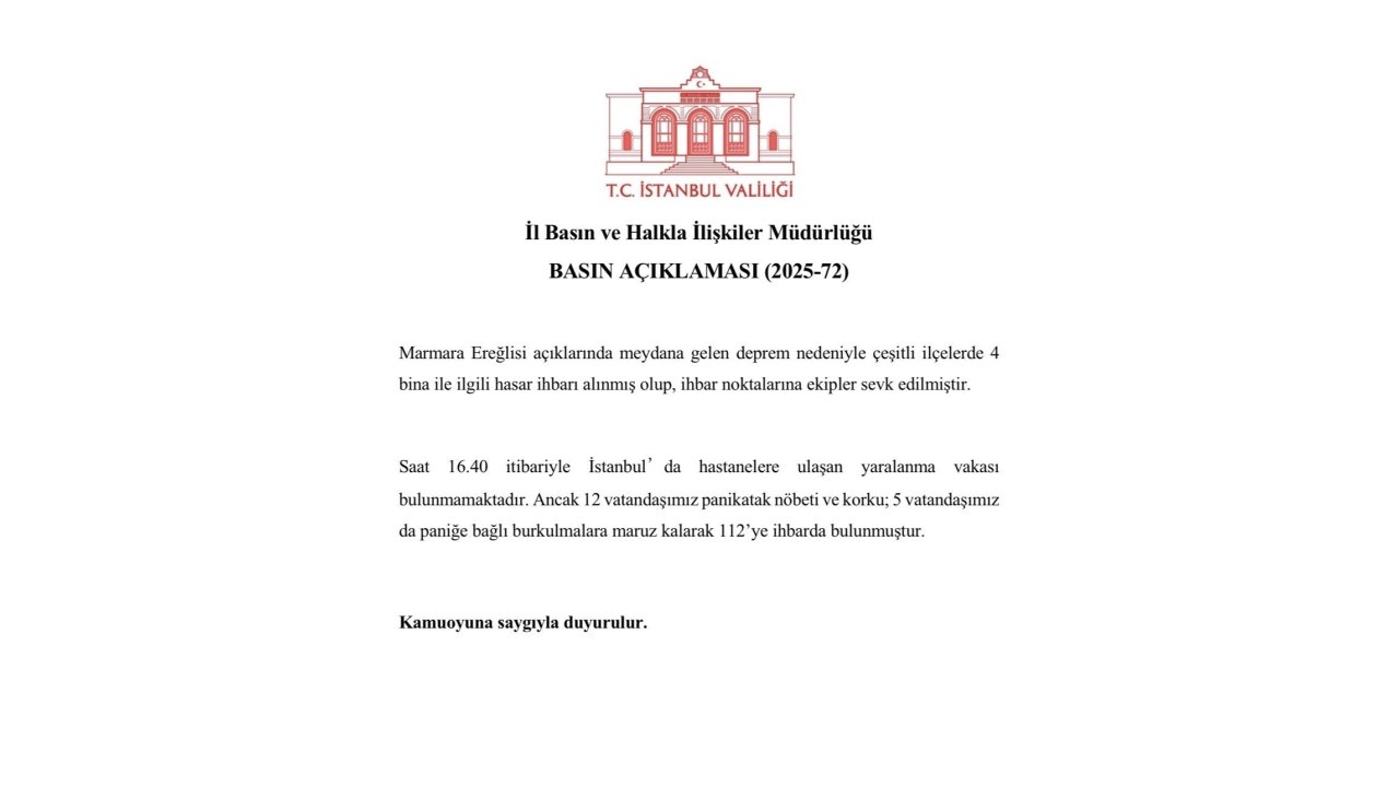 İstanbul Valiliği: