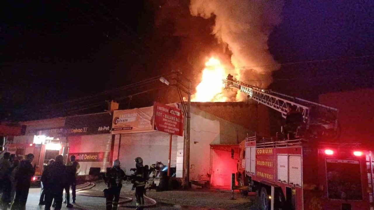 Çorum’da Lastik Tamirhanesinde Yangın