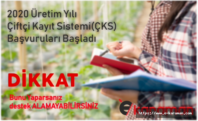 2020 Üretim Yılı Çiftçi Kayıt Sistemi (ÇKS) Başvuruları Başladı