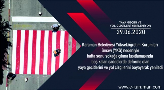 YAYA GEÇİDİ VE YOL ÇİZGİLERİ YENİLENİYOR