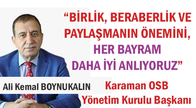 OSB YÖNETİM KURULU HALKIN BAYRAMINI KUTLADI