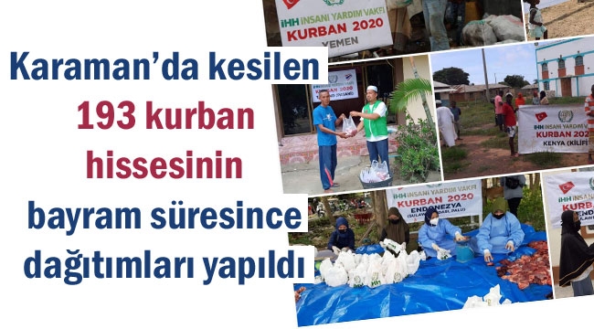 Karaman’da Bayramlık ve Kurban Dağıtımları
