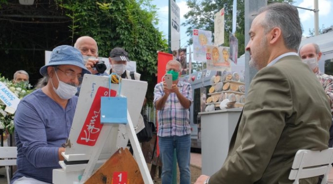 50. sanat yılında Başkan Aktaş’ı çizdi