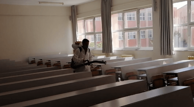 KPSS Öncesinde Okullar Dezenfekte Edildi