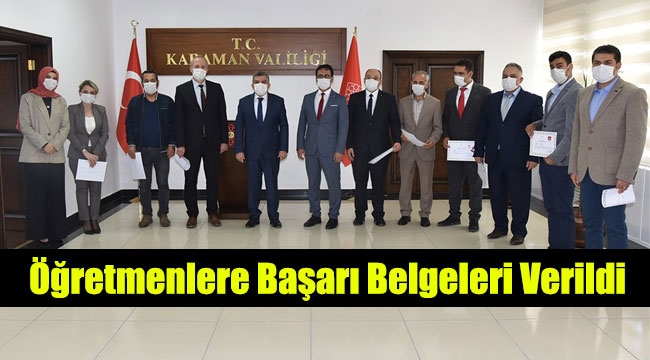 Öğretmenlere Başarı Belgeleri Verildi