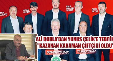  Ali Dorla'dan Yunus Çelik'e Tebrik: 