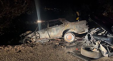 Bursa'da korkunç kaza: Araç alev aldı, yangın ormana sıçradı