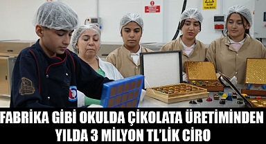 Fabrika gibi okulda çikolata üretiminden yılda 3 milyon TL’lik ciro