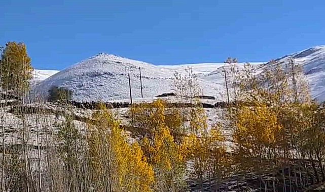 Hamur'daki Karlıca köyünde dağlar karla kaplandı, kartpostallık manzaralar oluştu