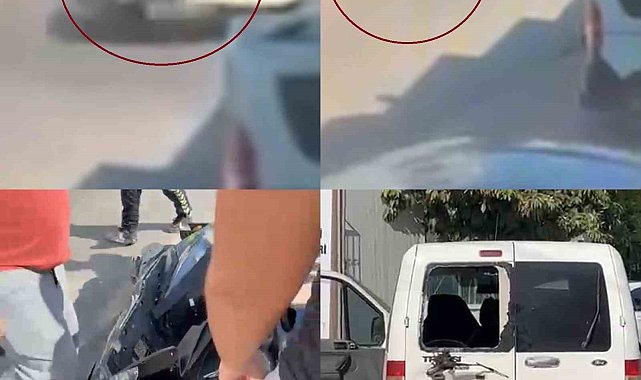 Kaza anı kamerada: Aracın çarptığı motosikletli savruldu