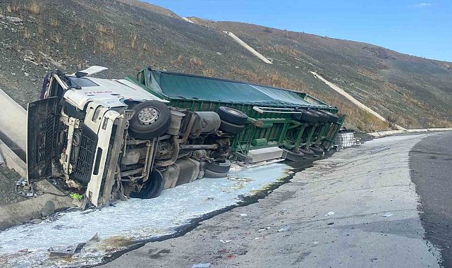 Kontrolden çıkan tır devrildi: 1 yaralı