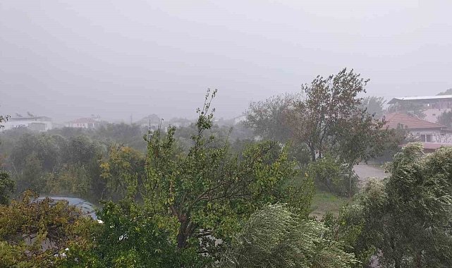 Köyceğiz'de fırtına ve sağanak yağış etkili oldu