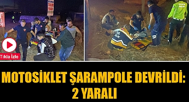 motosiklet şarampole devrildi: 2 yaralı