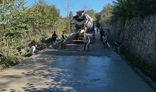 Ordu'da beton yol seferberliği sürüyor