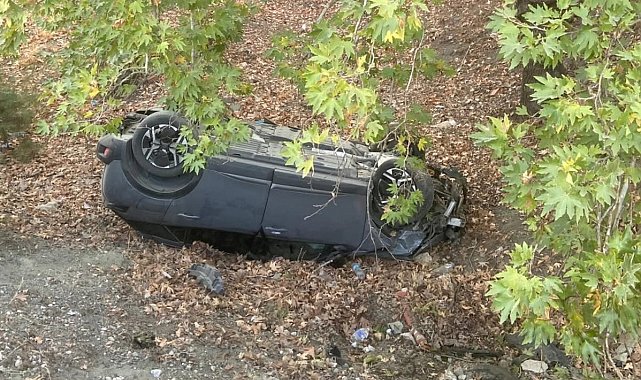 Otomobil şarampole yuvarlandı: 1 yaralı