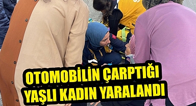 OTOMOBİLİN ÇARPTIĞI YAŞLI KADIN YARALANDI