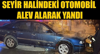 SEYİR HALİNDEKİ OTOMOBİL ALEV ALARAK YANDI