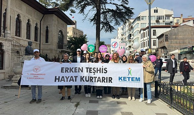 Sinop'ta meme kanseri farkındalık yürüyüşü yapıldı
