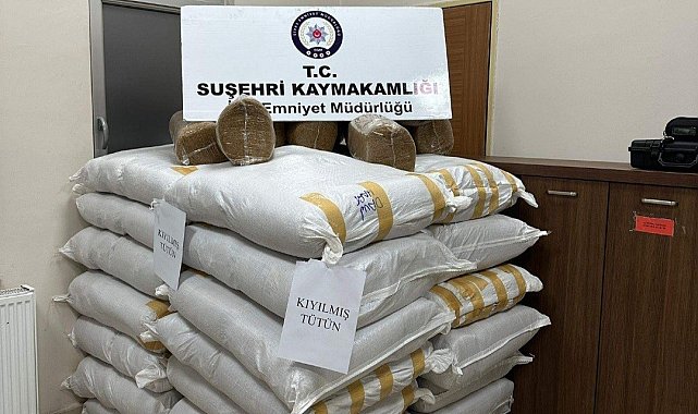 Sivas'ta kaçak tütün operasyonu: 900 kilo kıyılmış tütün ele geçirildi