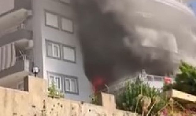 Alanya'da 5 katlı binada korkutan yangın