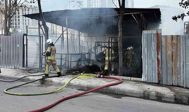 Beylikdüzü'nde boş kulübe alev alev yandı