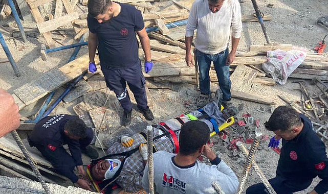 Bodrum katına düşen işçi yaralandı