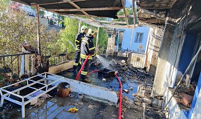 Bodrum'da bir evde yangın çıktı