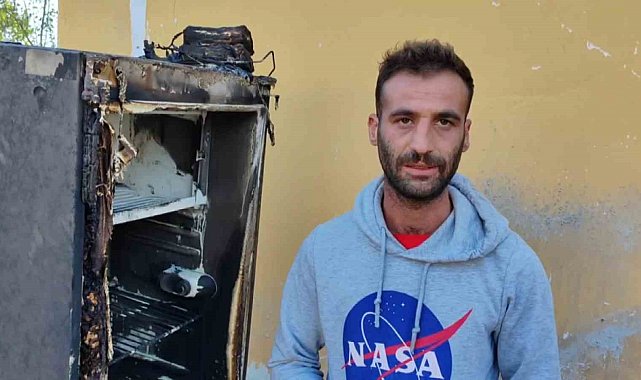 Buzdolabının kablosundan çıkan yangında anne ve oğul pencereden atlayarak canını kurtardı