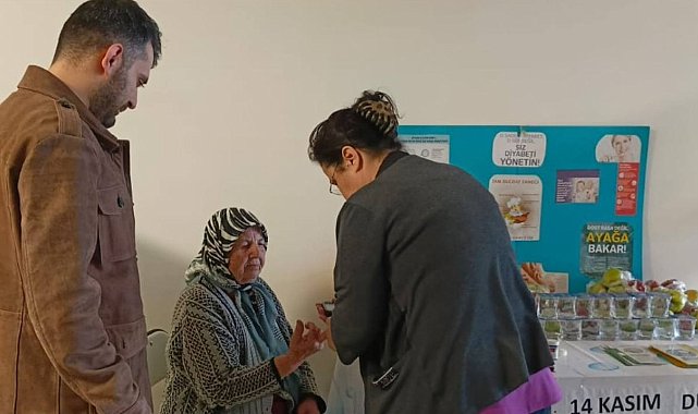 Çine'de diyabet farkındalığı için kan şekeri ölçüldü