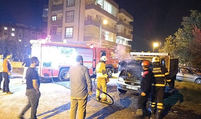 Dörtyol'da pikap yangını