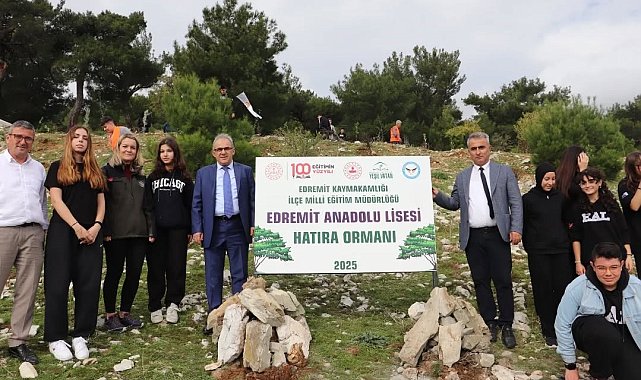 Edremit Anadolu Lisesi Hatıra Ormanı için fidan dikimi gerçekleştirildi