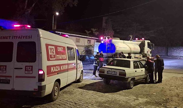 Emet'te araç yangını büyümeden söndürüldü