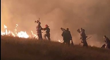 Ermenistan sınırında korkutan örtü yangını