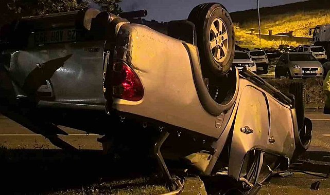 Erzurum'da kamyonet takla attı: 1 yaralı