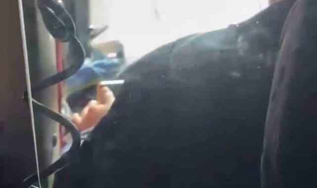 Gaziantep'te otobüs şoförü direksiyon başında video izlerken görüntülendi