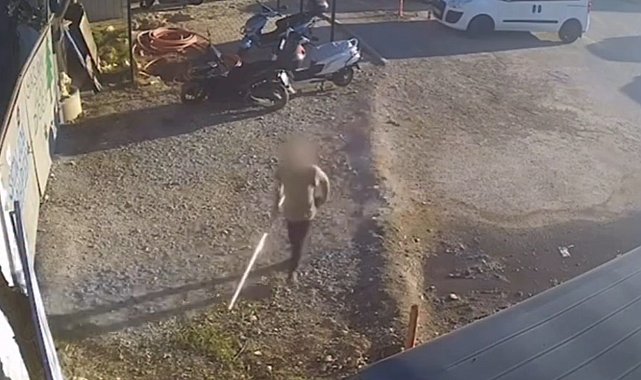 Güvenlik kamerasına borulu müdahale
