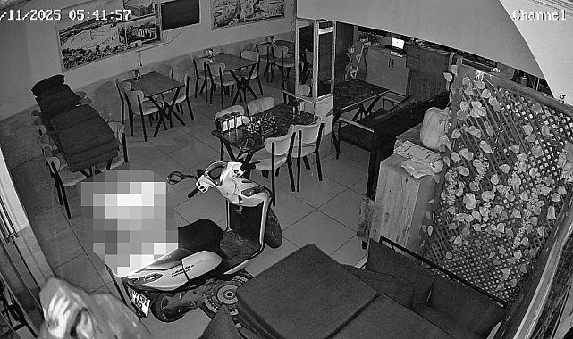 Güvenlik kamerasını etkisiz hale getirdi, kasadaki parayı ve motosikleti çalıp kayıplara karıştı